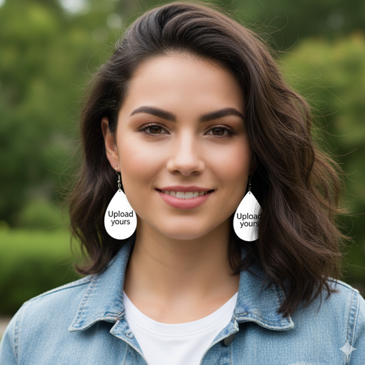 Personalized Water Drop Style Earrings – Double Sided