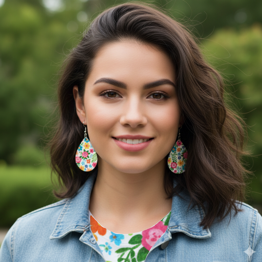 Personalized Water Drop Style Earrings – Double Sided