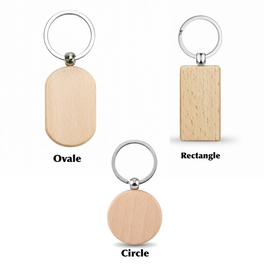 Personalized wooden keychain Laser engraving on wooden keychain