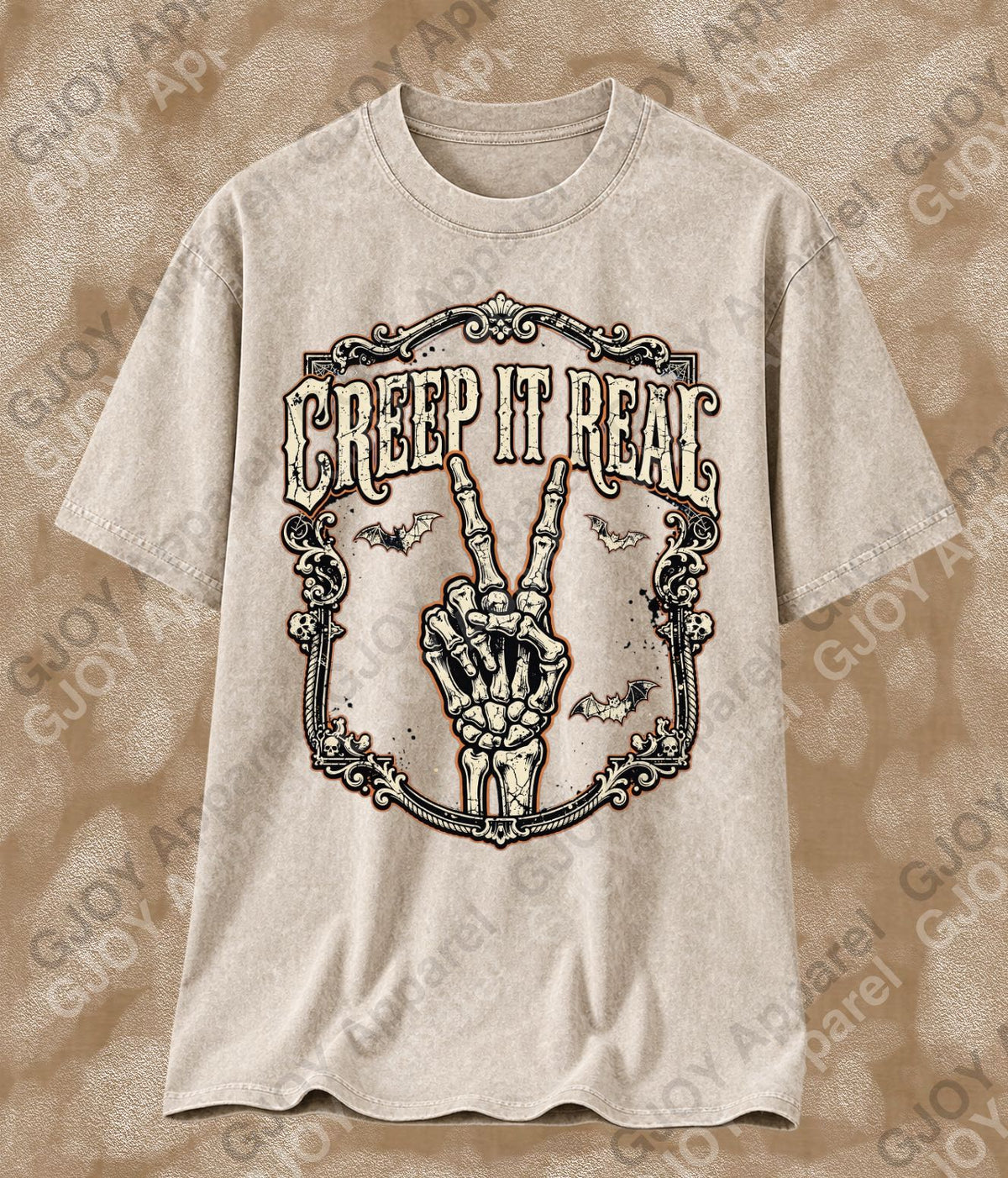 Halloween (103) Creep it Real- Adult Vintage Stylish Acid Wash Unisex Oversized Graphic Tee |Youth Gildan| Adult Gildan