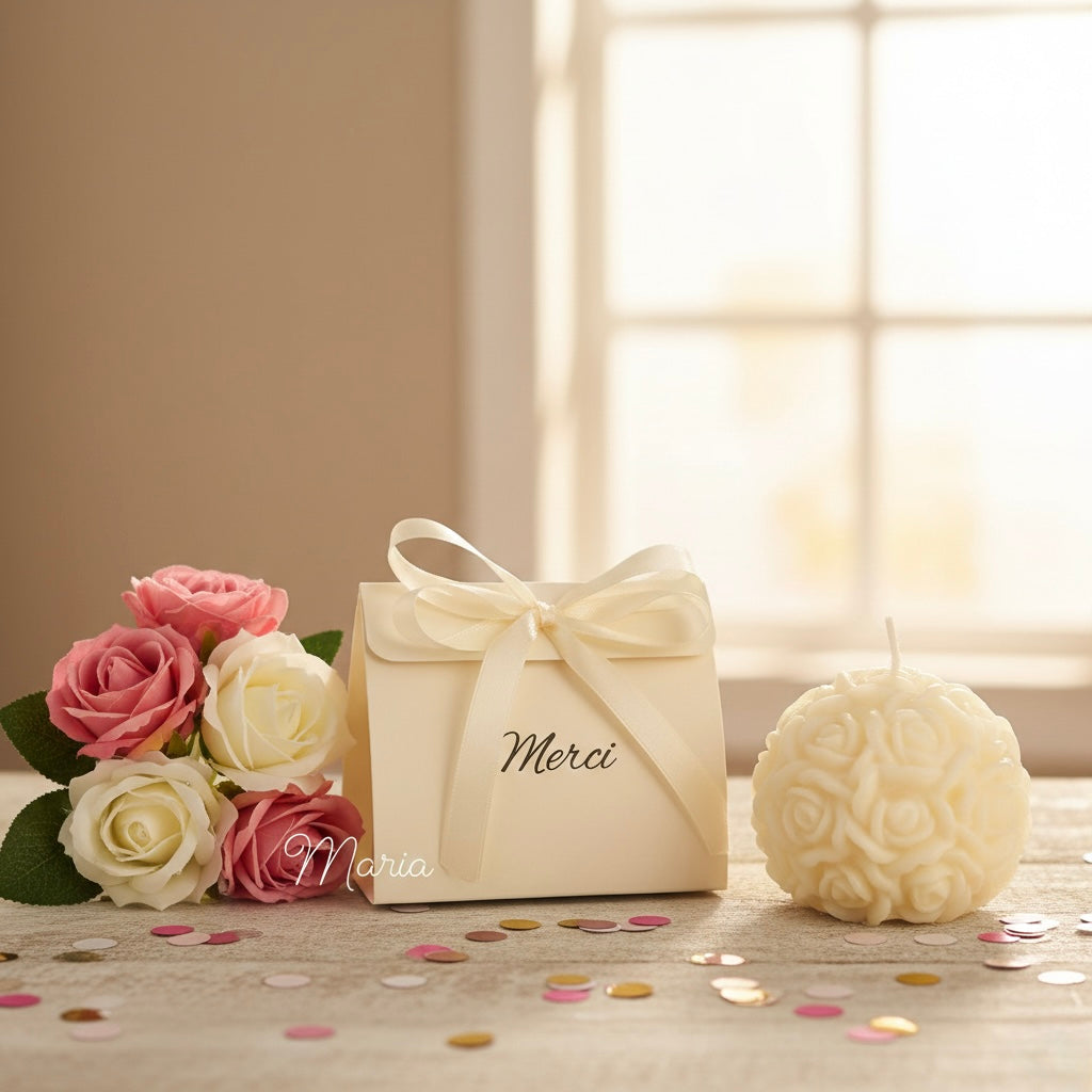 Rose Ball Thank you Card- Medium - Scented Candle