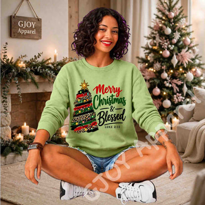Christmas 1021 - Merry Christmas and Blessed Sweatshirt - Adult and Youth -Acid was adult Shirts