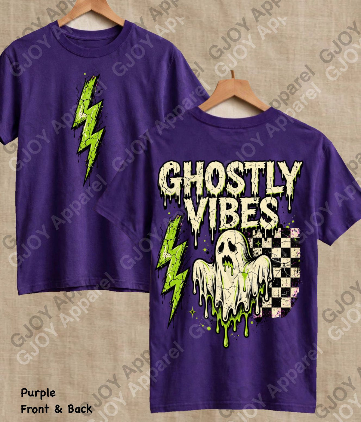 Halloween 104 Ghostly Vibes - Adult Vintage Stylish Acid Wash Unisex Oversized Graphic Tee |Youth Gildan| Adult Gildan