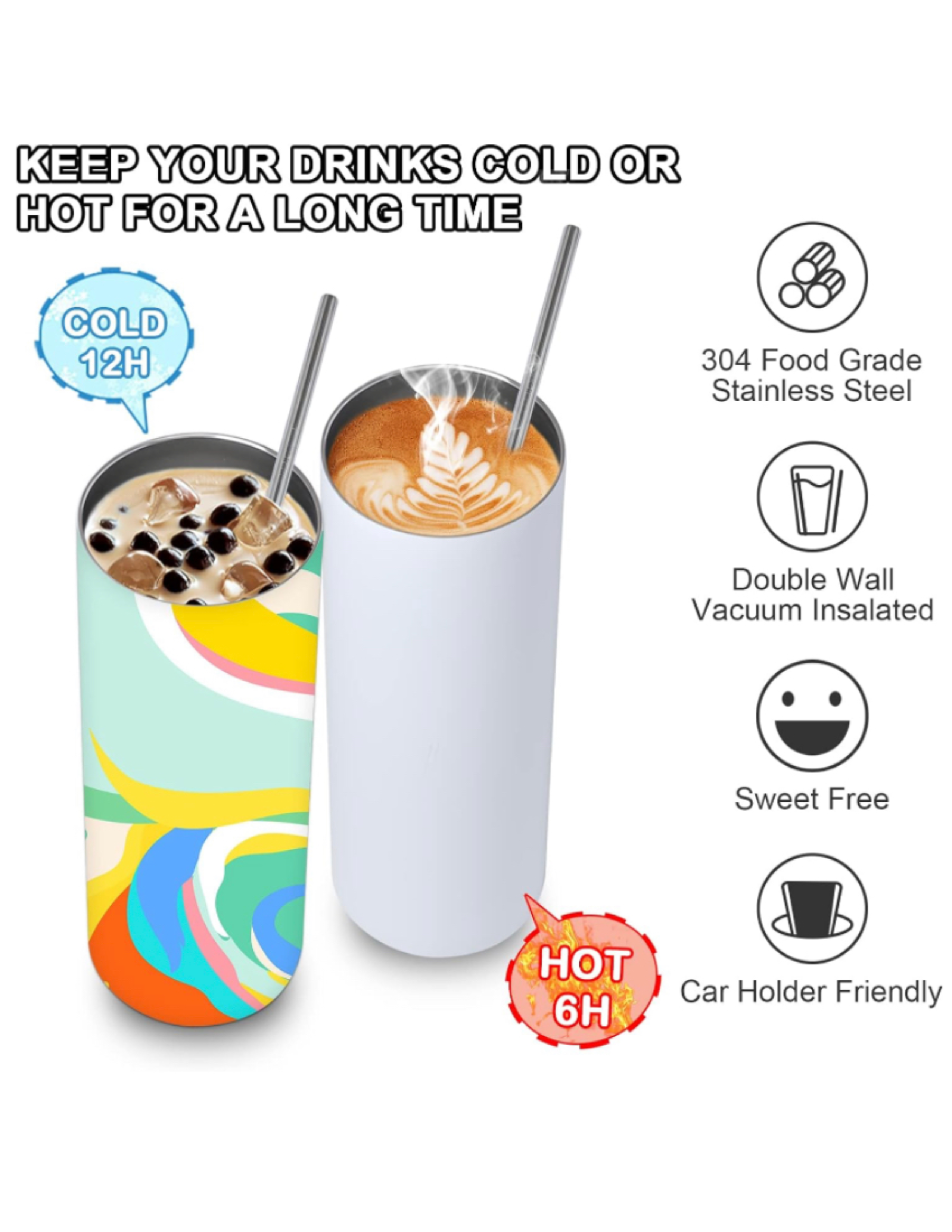 20oz Tumblers, Customize,Skinny Tumbler with Lids and Straws, Customizable Stainless Steel Double Wall Vacuum Insulated Tumbler Bulk Set,Straight Tumblers Cups Travel Coffee Cup, Personalized Grand Print YJ {{“ YJ “}} {{“print shirt”}} {{“custom gift”}}