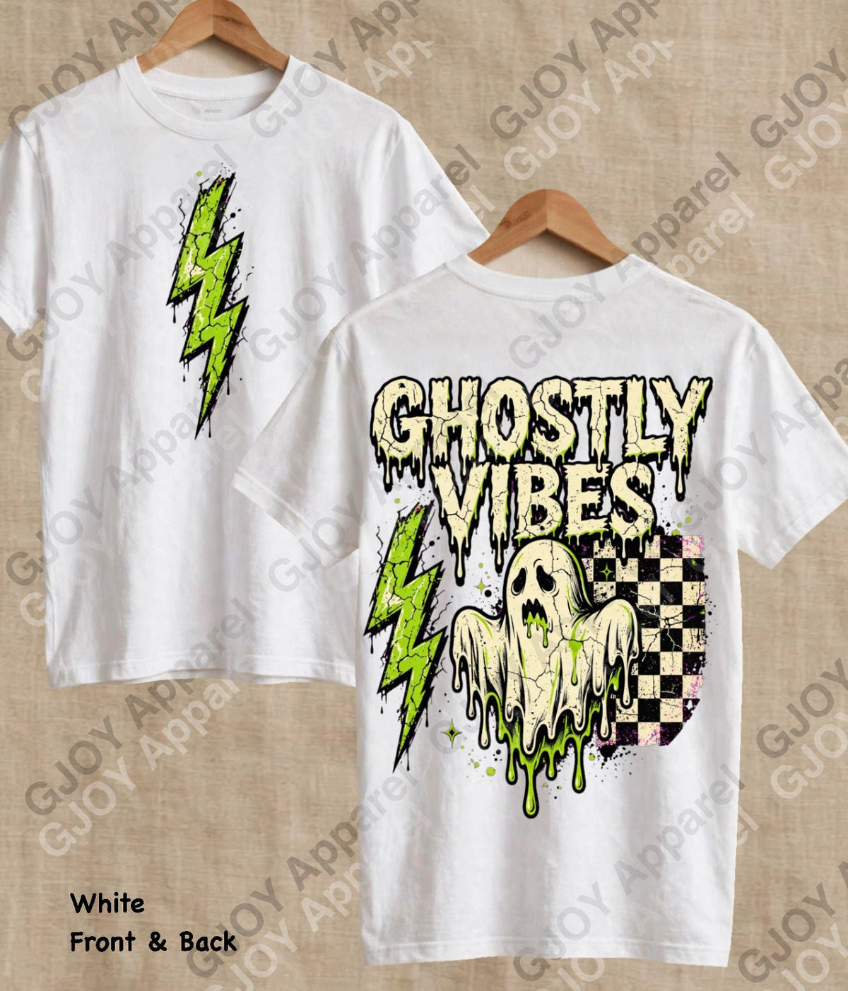 Halloween 104 Ghostly Vibes - Adult Vintage Stylish Acid Wash Unisex Oversized Graphic Tee |Youth Gildan| Adult Gildan