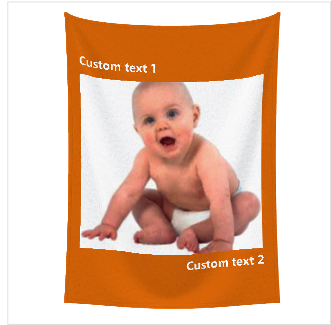 Customized blanket one photo and text