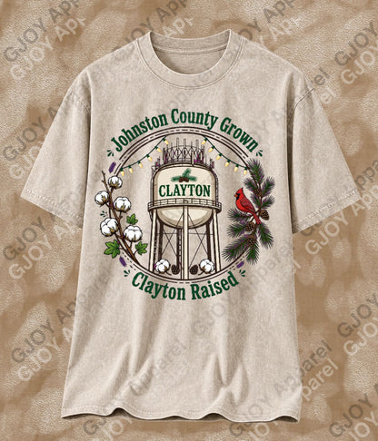 Johnston County Crown Vintage Acid Wash T-Shirt | NC Clayton Raised Unisex Oversized Graphic Tee