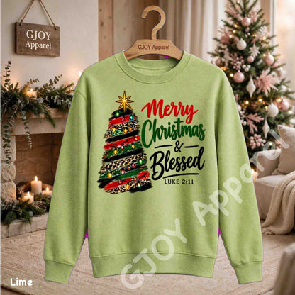 Christmas 1021 - Merry Christmas and Blessed Sweatshirt - Adult and Youth -Acid was adult Shirts