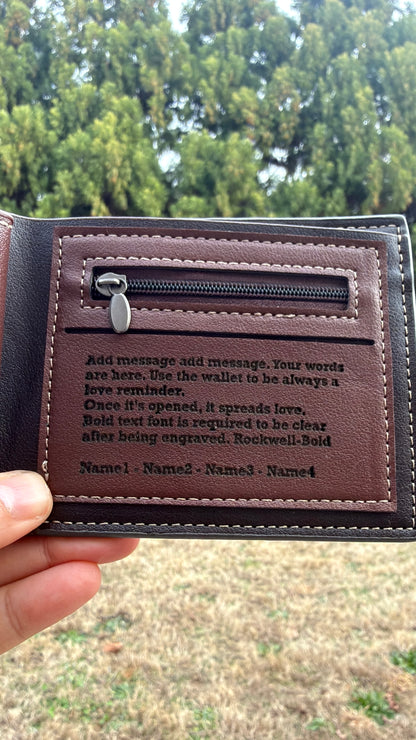 Personalized Wallet Laser Engraved or Full Colour