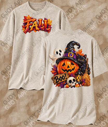 Halloween 125 Fall- Adult Vintage Stylish Acid Wash Unisex Oversized Graphic Tee |Youth Shirt Gildan| Adult Shirt Gildan