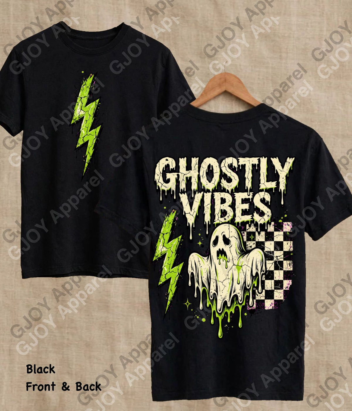 Halloween 104 Ghostly Vibes - Adult Vintage Stylish Acid Wash Unisex Oversized Graphic Tee |Youth Gildan| Adult Gildan