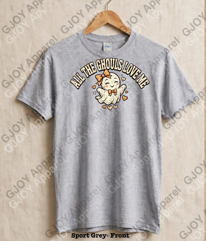 Halloween (101) All Ghouls Love me - Vintage | Stylish Acid Was Unisex Oversized Graphic Tee |Youth Gildan| Adult Gildan