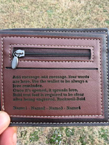 Personalized Wallet Laser Engraved or Full Colour