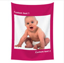 Customized blanket one photo and text