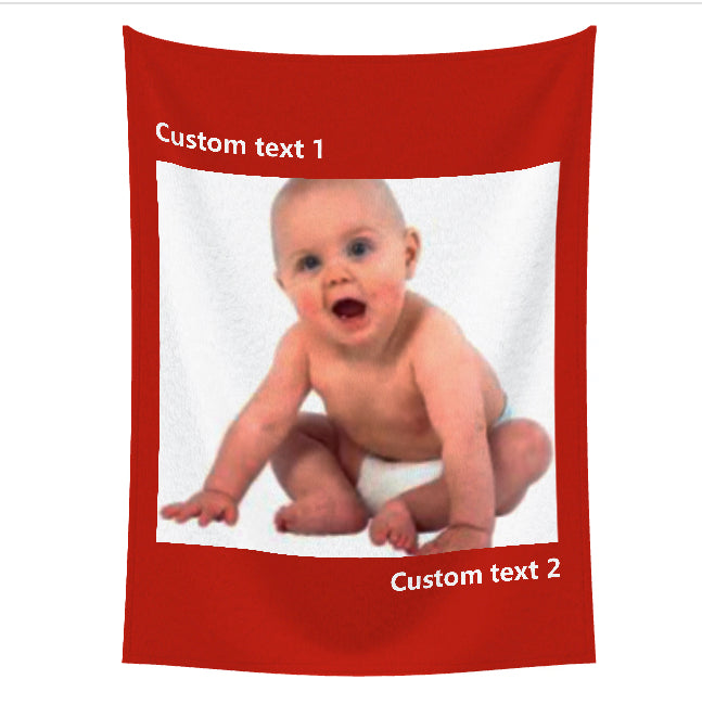 Customized blanket one photo and text