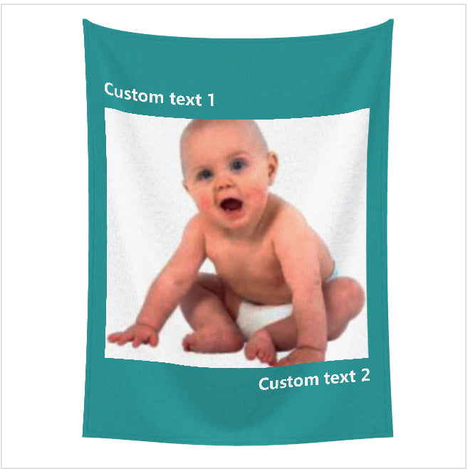 Customized blanket one photo and text