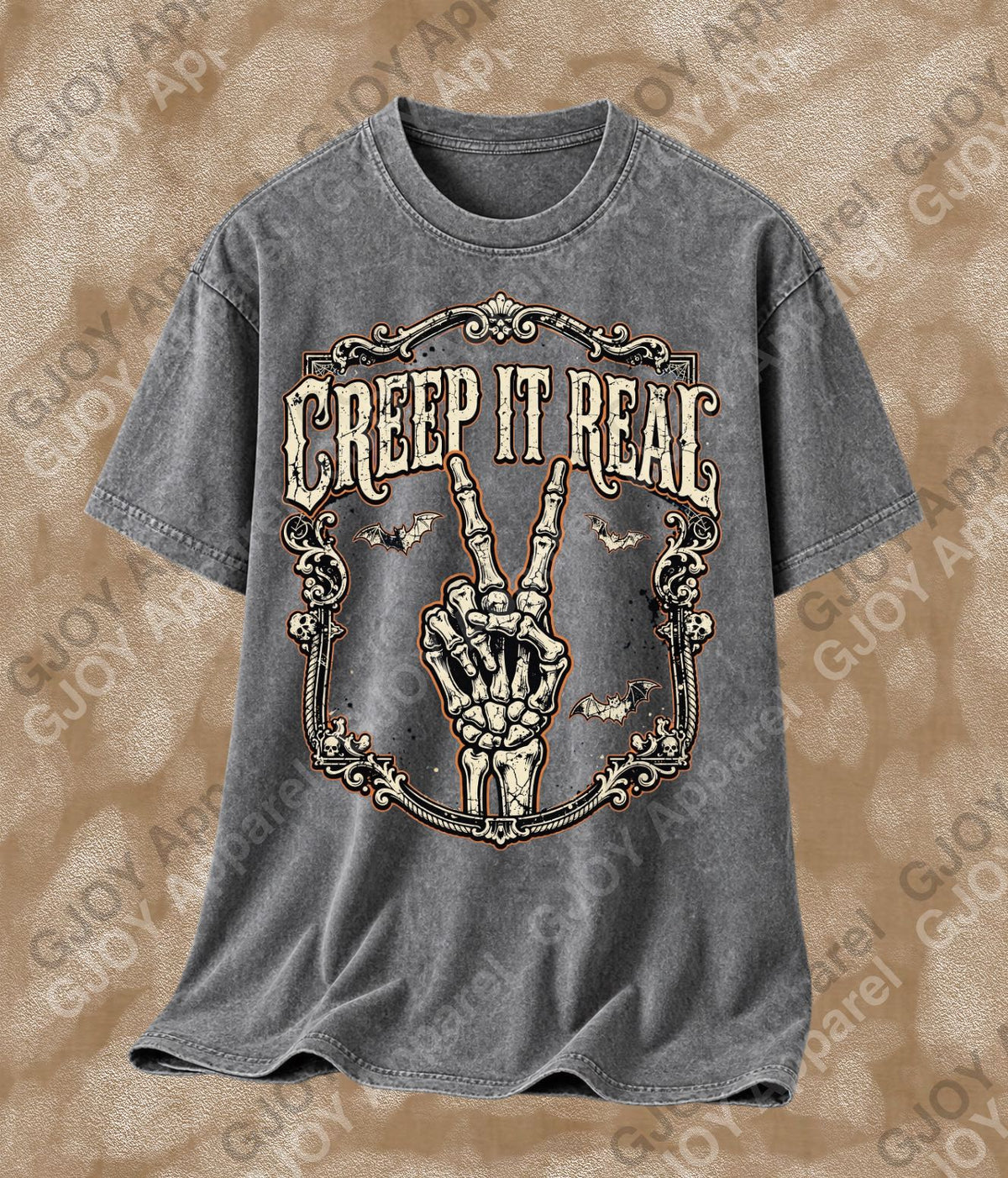 Halloween (103) Creep it Real- Adult Vintage Stylish Acid Wash Unisex Oversized Graphic Tee |Youth Gildan| Adult Gildan