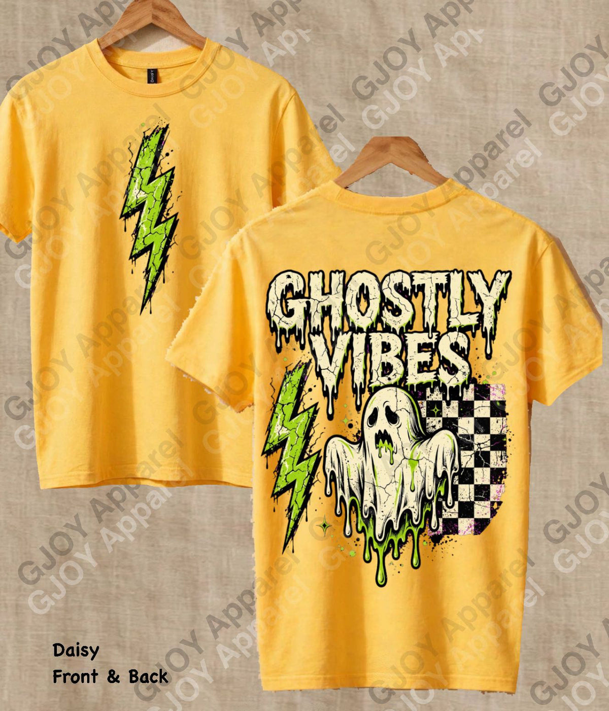 Halloween 104 Ghostly Vibes - Adult Vintage Stylish Acid Wash Unisex Oversized Graphic Tee |Youth Gildan| Adult Gildan