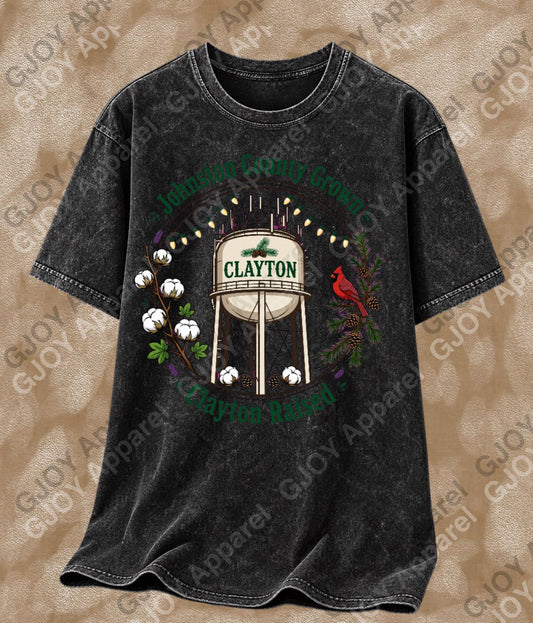 Johnston County Crown Vintage Acid Wash T-Shirt | NC Clayton Raised Unisex Oversized Graphic Tee