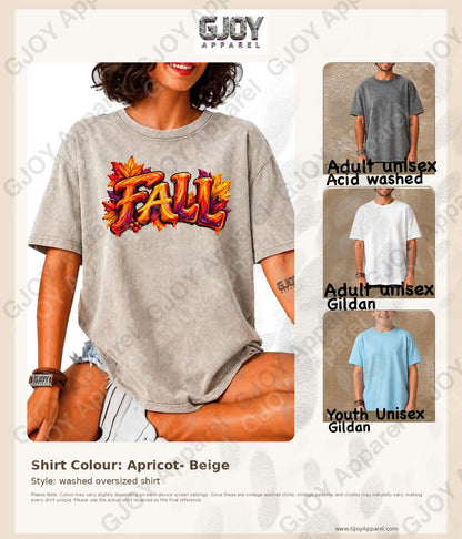 Halloween 125 Fall- Adult Vintage Stylish Acid Wash Unisex Oversized Graphic Tee |Youth Shirt Gildan| Adult Shirt Gildan
