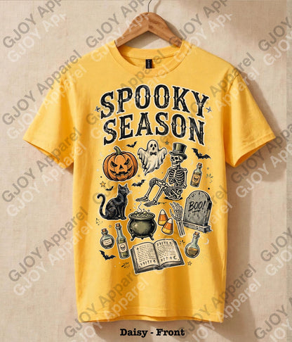 Halloween (107) Spooky Season  - Vintage Acid Wash T-Shirt | Stylish Unisex Oversized Graphic Tee |Youth Gildan| Adult Gildan
