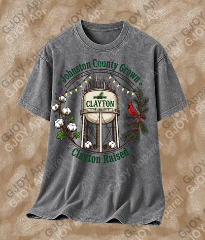 Johnston County Crown Vintage Acid Wash T-Shirt | NC Clayton Raised Unisex Oversized Graphic Tee