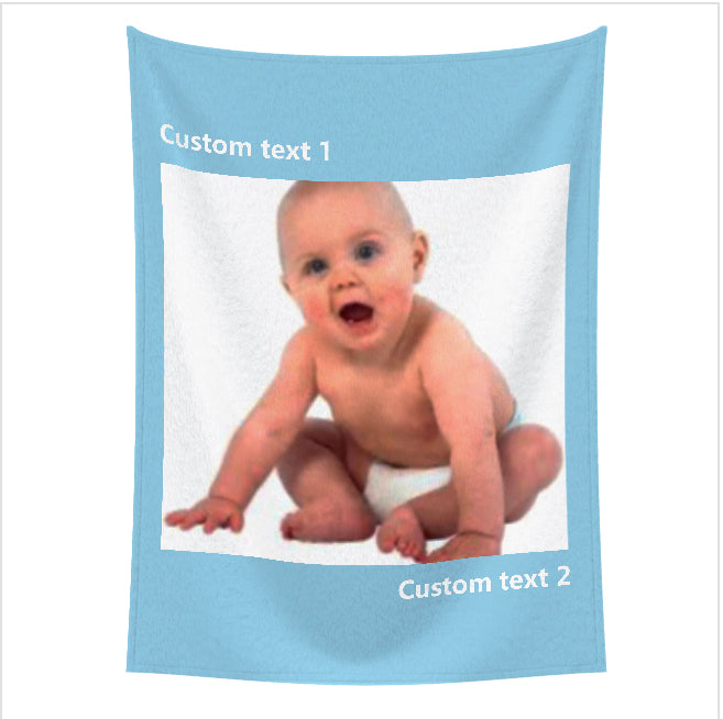 Customized blanket one photo and text