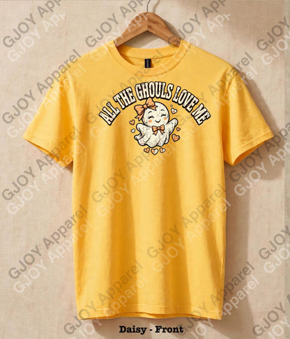 Halloween (101) All Ghouls Love me - Vintage | Stylish Acid Was Unisex Oversized Graphic Tee |Youth Gildan| Adult Gildan