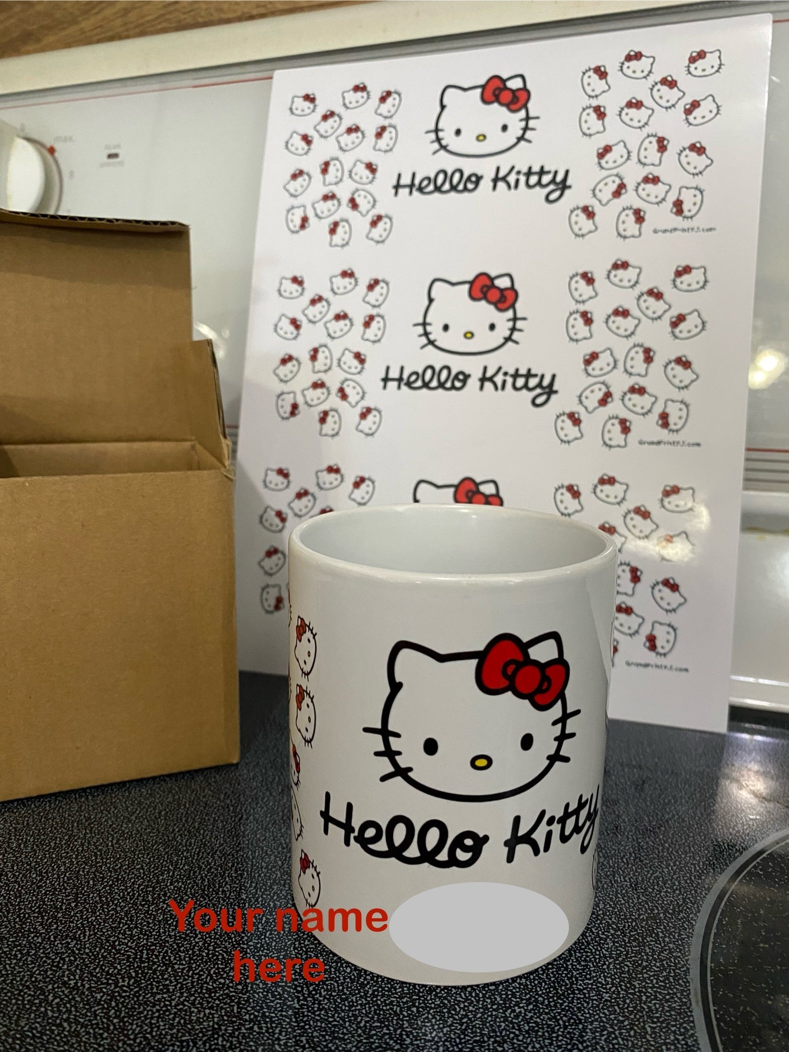 Custom 11 oz Hello Kitty Mug, Cup, ceramic coffee cup Grand Print YJ