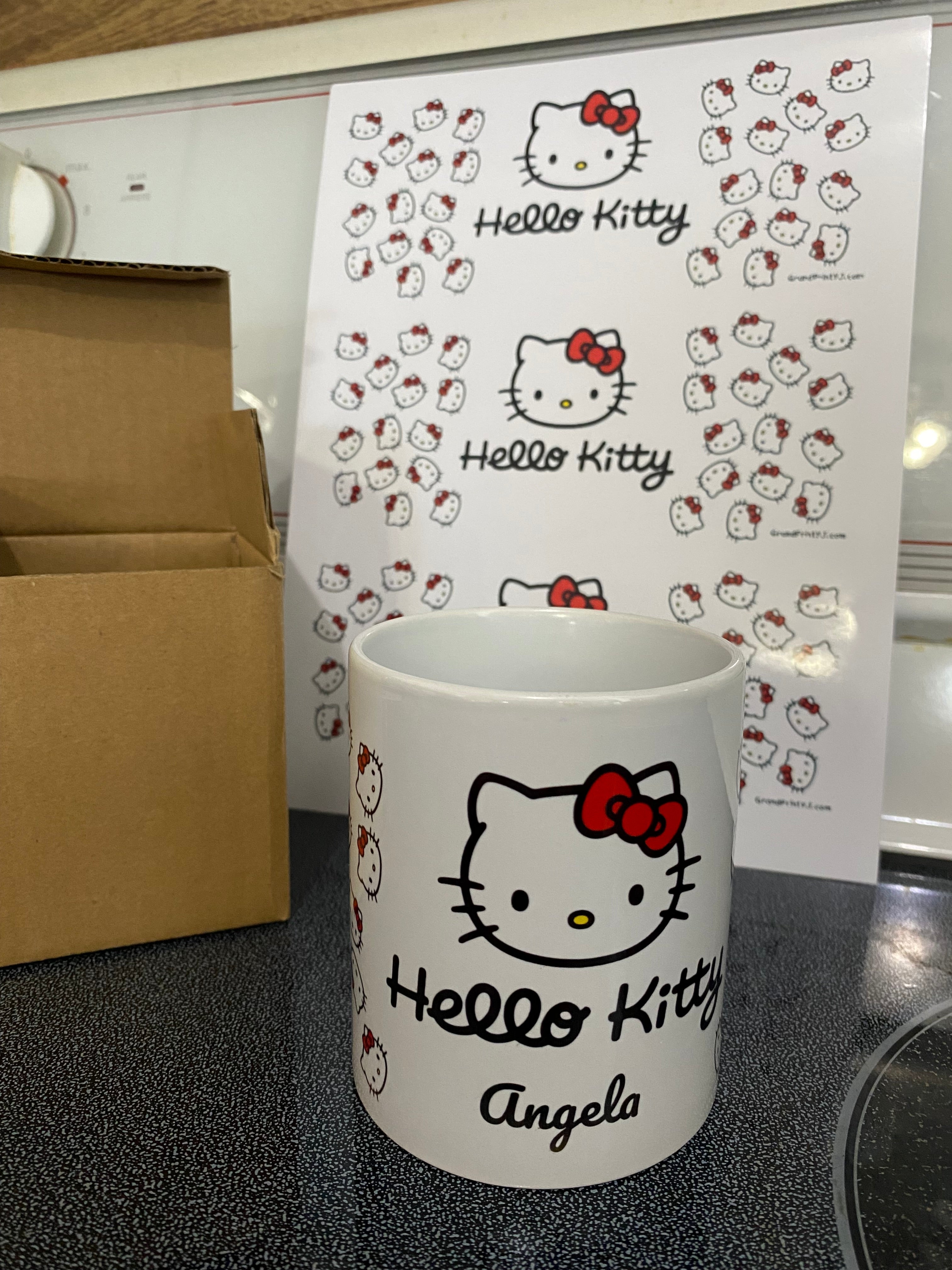 Custom 11 oz Hello Kitty Mug, Cup, ceramic coffee cup Grand Print YJ {{“ YJ “}} {{“print shirt”}} {{“custom gift”}}