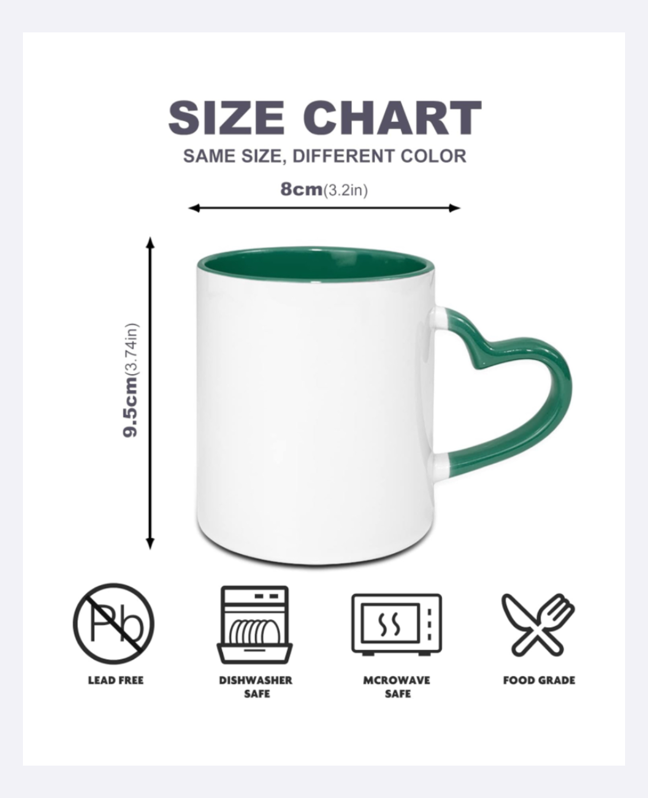 Custom 11oz Dishwasher Ceramic Mug, Classic Cup with different Colore Inner personalized Mug and Heart Handle poop Grand Print YJ {{“ YJ “}} {{“print shirt”}} {{“custom gift”}}