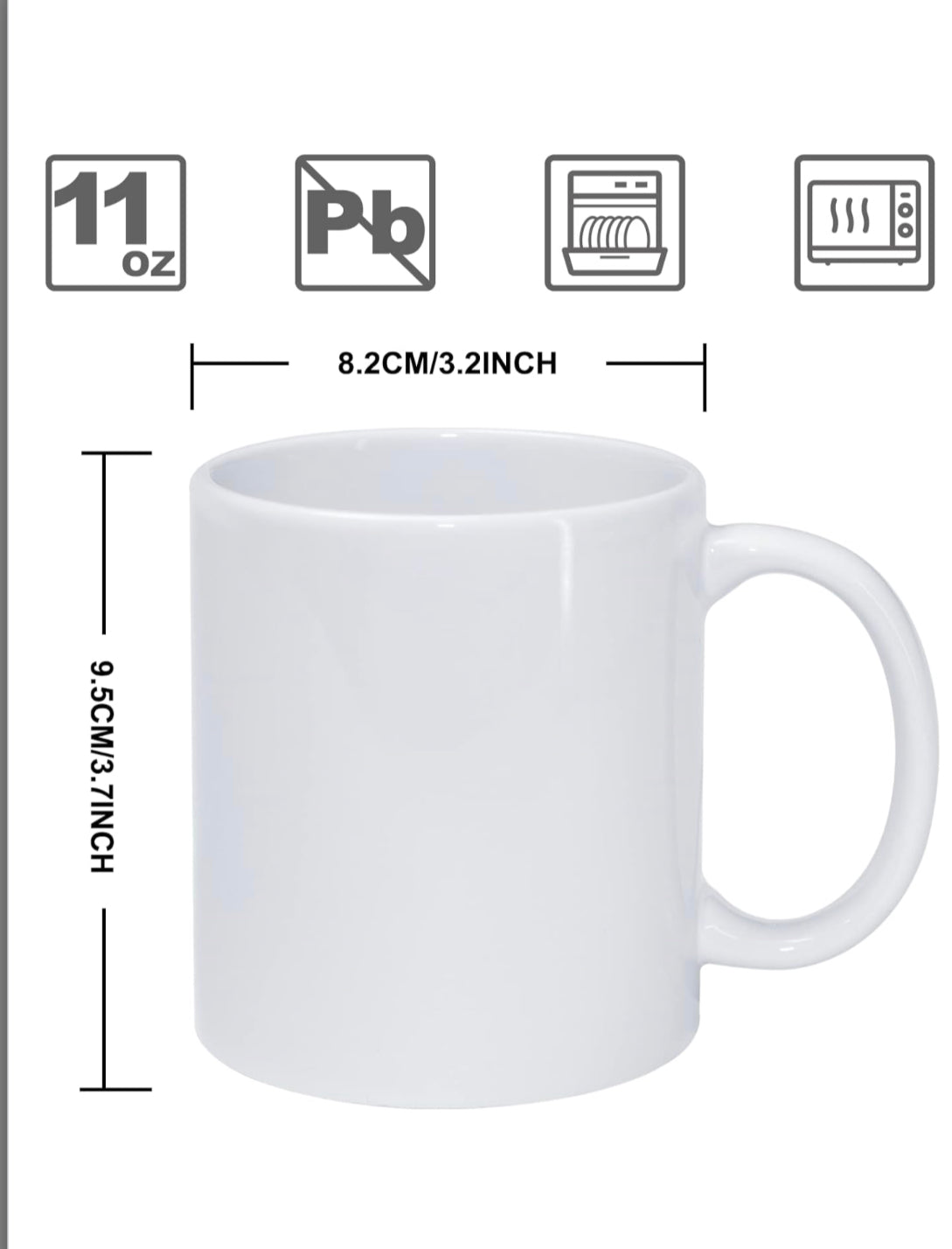 Custom ceramic white Coffee Mug 11 oz, Personalized mug  printing both sides included Grand Print YJ