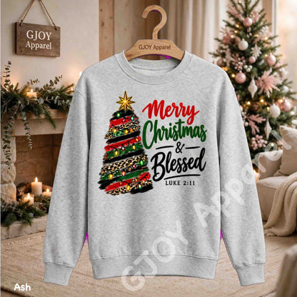 Christmas 1021 - Merry Christmas and Blessed Sweatshirt - Adult and Youth -Acid was adult Shirts