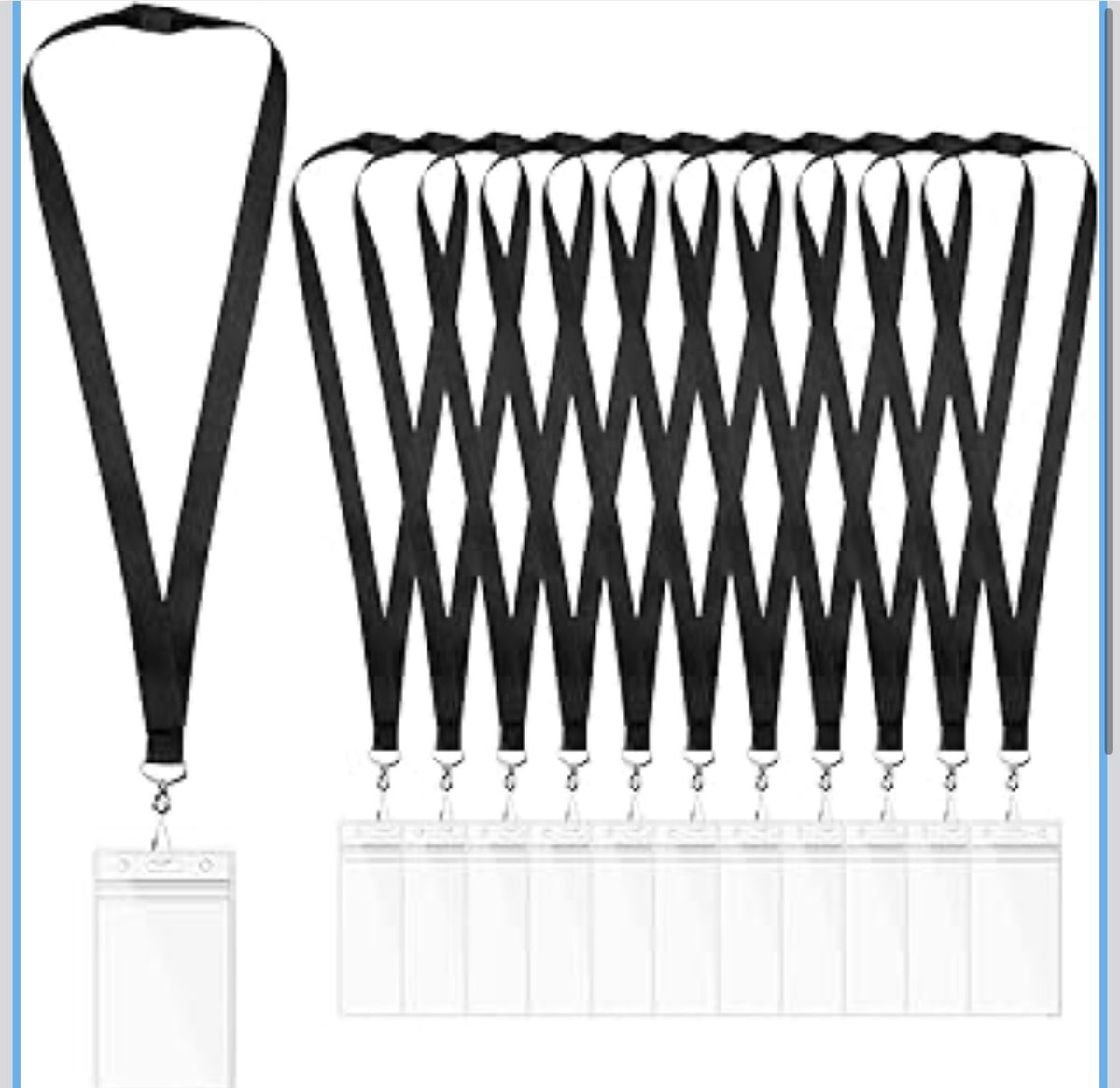 Custom Bulk Black Breakaway Lanyards with Waterproof Badge Holders, Polyester Neck Straps for ID Cards, Events, Office, and Schools