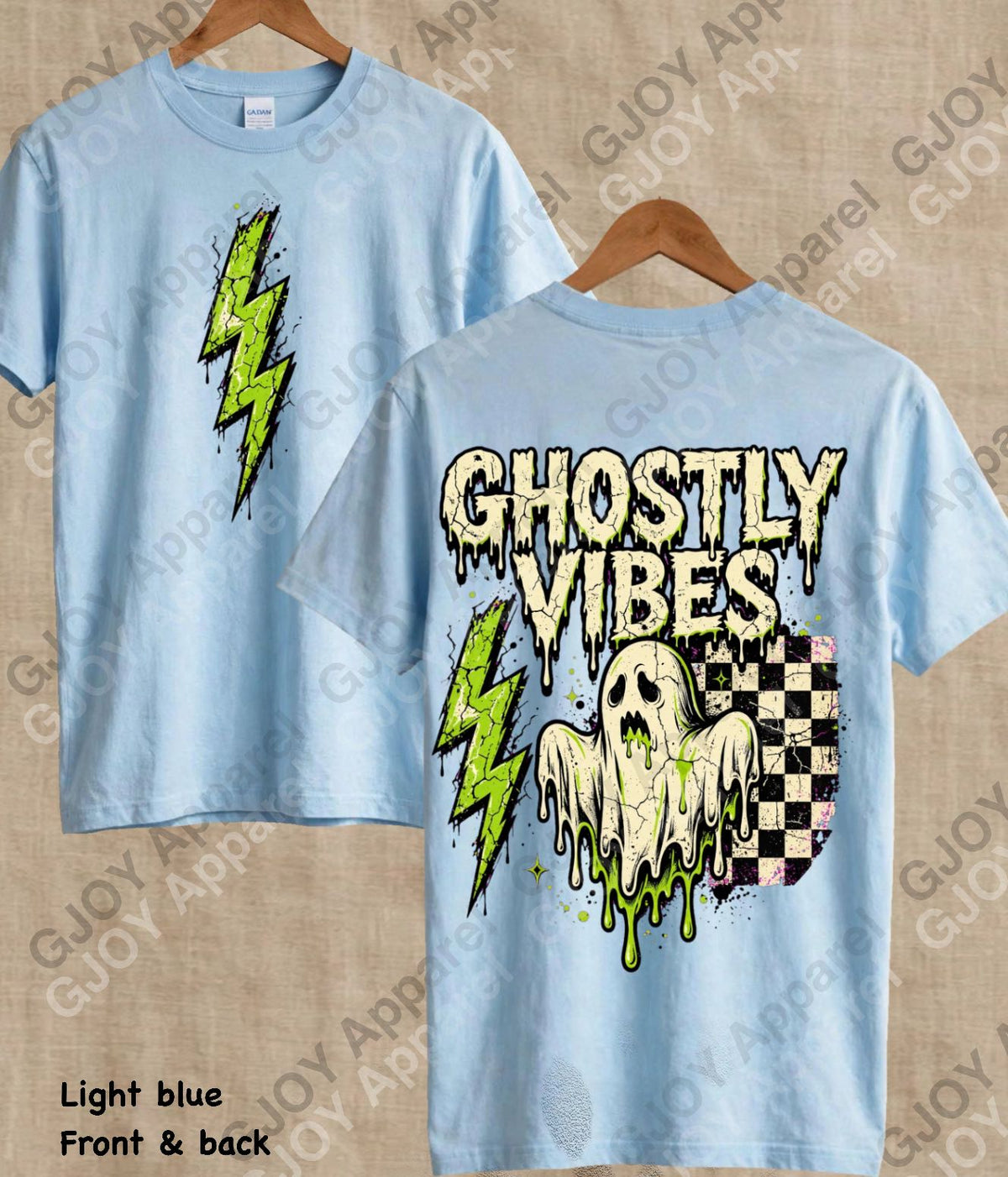 Halloween 104 Ghostly Vibes - Adult Vintage Stylish Acid Wash Unisex Oversized Graphic Tee |Youth Gildan| Adult Gildan