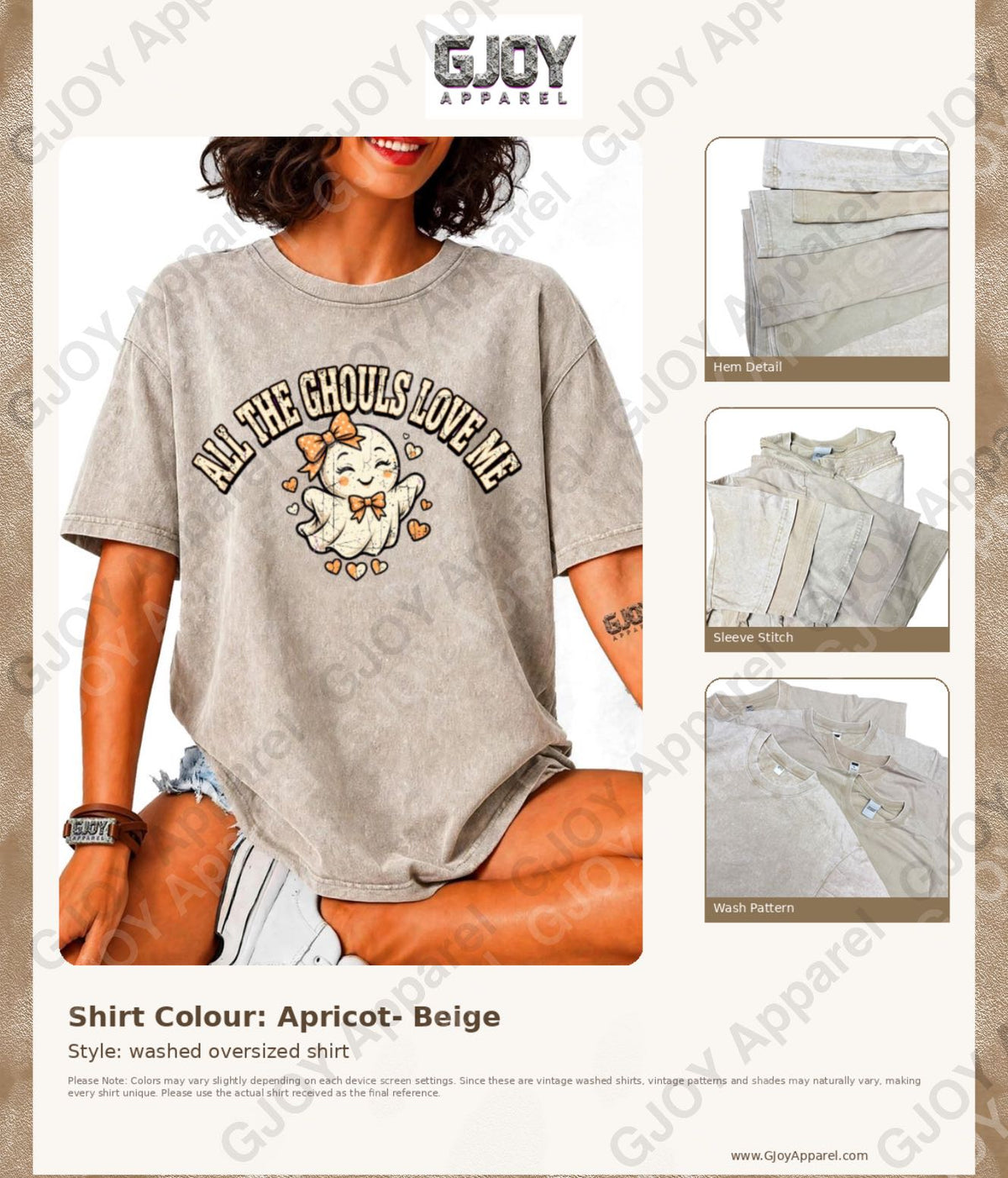 Halloween (101) All Ghouls Love me - Vintage | Stylish Acid Was Unisex Oversized Graphic Tee |Youth Gildan| Adult Gildan