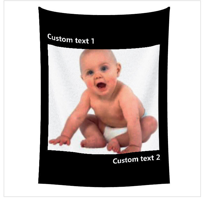 Customized blanket one photo and text