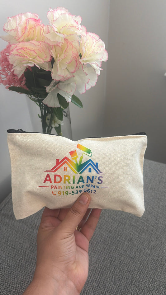 Personalized Canvas Zipper Storage Case – Custom Printed, Multi-Purpose Pouch - Teacher Gift