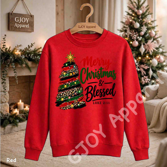 Christmas 1021 - Merry Christmas and Blessed Sweatshirt - Adult and Youth -Acid was adult Shirts