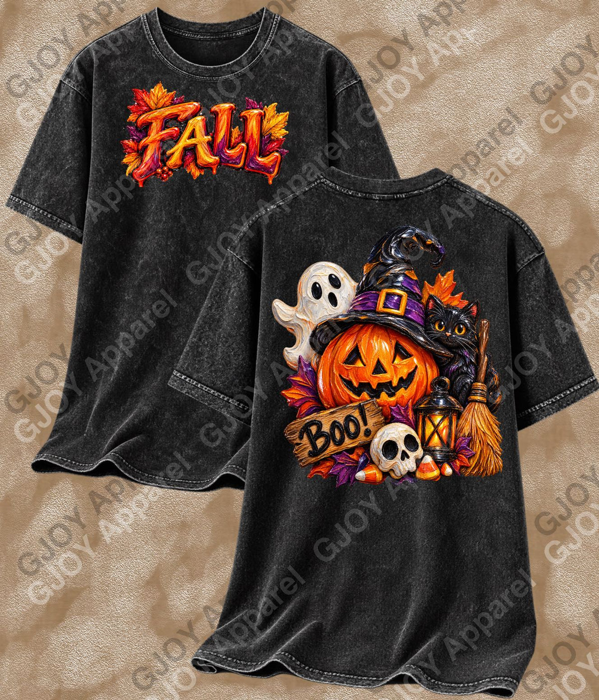 Halloween 125 Fall- Adult Vintage Stylish Acid Wash Unisex Oversized Graphic Tee |Youth Shirt Gildan| Adult Shirt Gildan