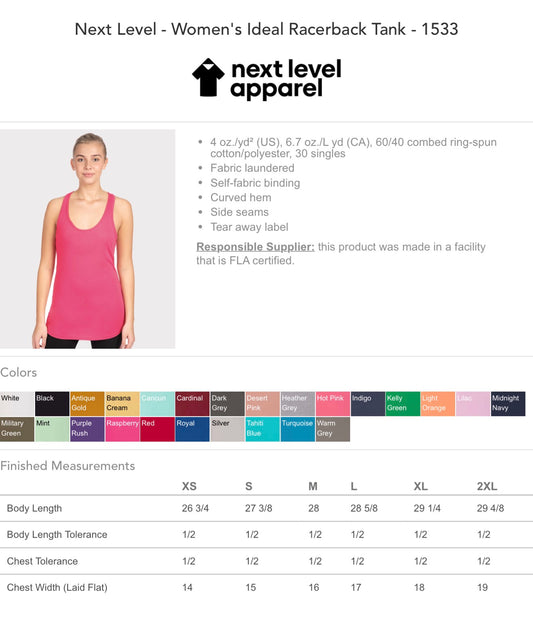 Customized Next Level Women's Ideal Racerback Tank - 1533