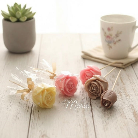Individual Roses With Clear Wrapping- Medium - Scented Candle