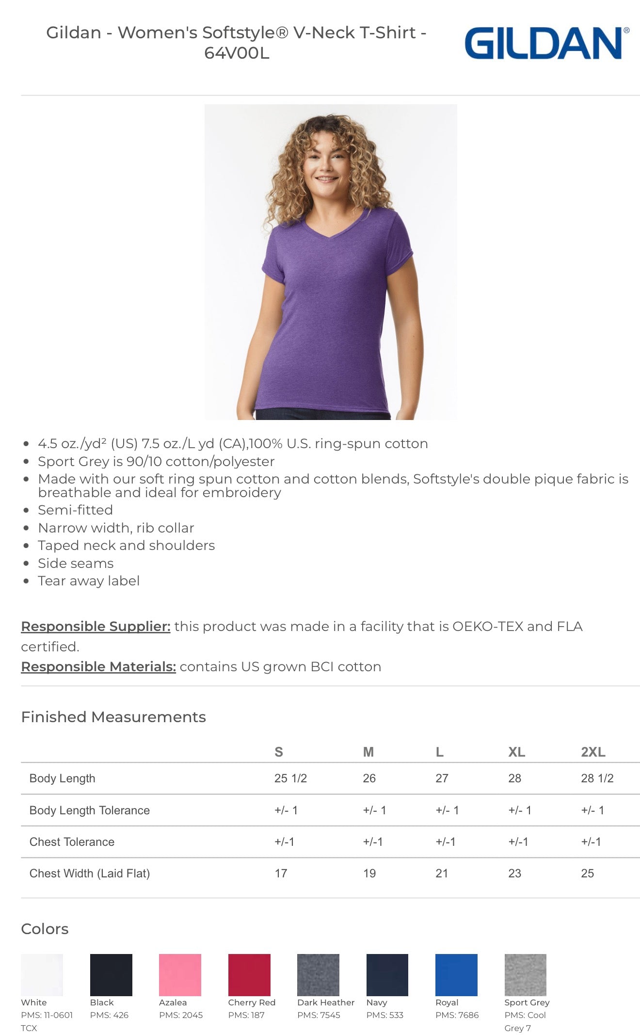 Custom Gildan Softstyle Women's Fit V-Neck T-Shirt. 64V00L