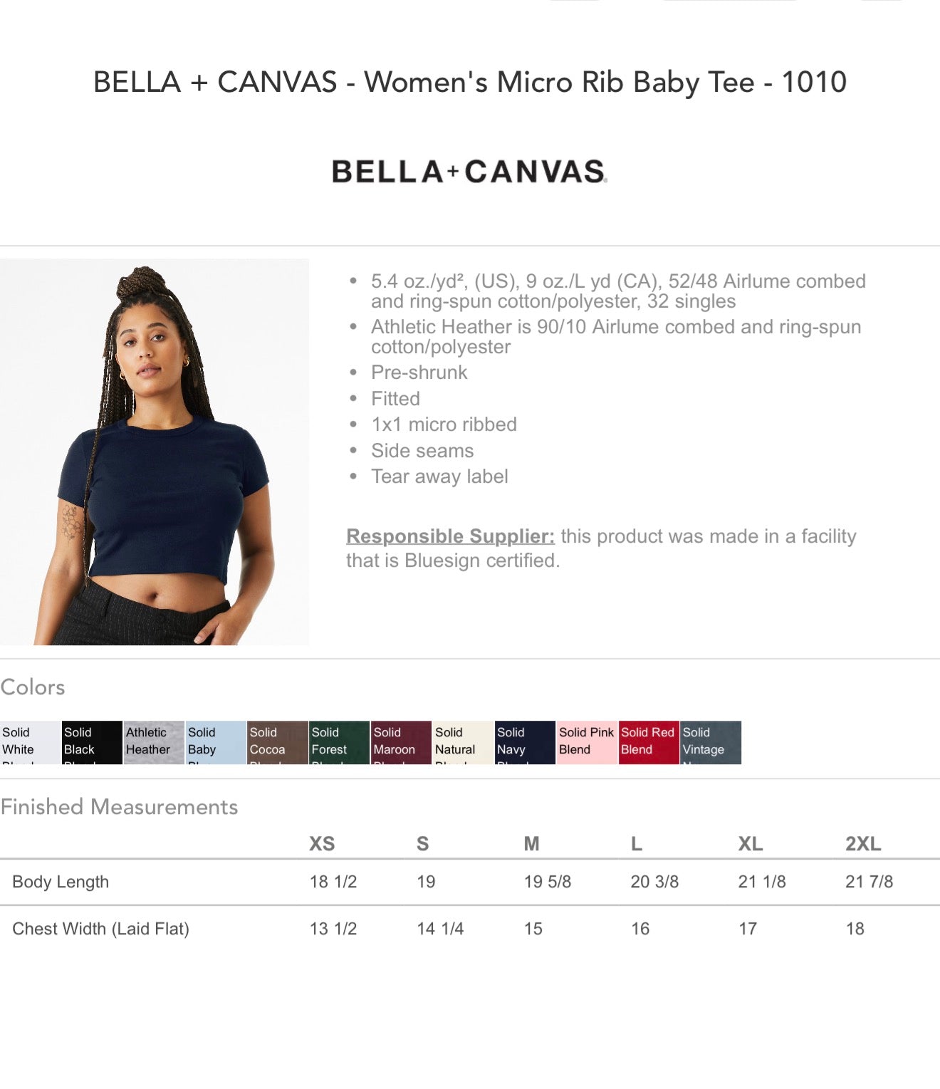 Customized Women's Micro Rib Baby Tee - BELLA + CANVAS 1010