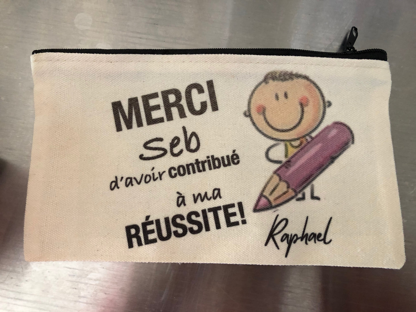 Personalized Canvas Zipper Storage Case – Custom Printed, Multi-Purpose Pouch - Teacher Gift