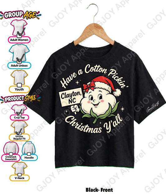 Have a cotton pickin Christmas y’all - Women and Unisex shirt - American Apparel 102 Women's Fine Jersey Boxy Tee  & Gildan 5000 Unisex