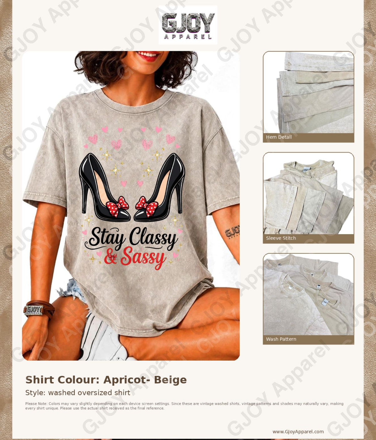 Stay Classy and Sassy - Vintage Acid Wash T-Shirt | Stylish Unisex Oversized Graphic Tee