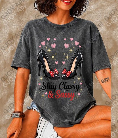 Stay Classy and Sassy - Vintage Acid Wash T-Shirt | Stylish Unisex Oversized Graphic Tee