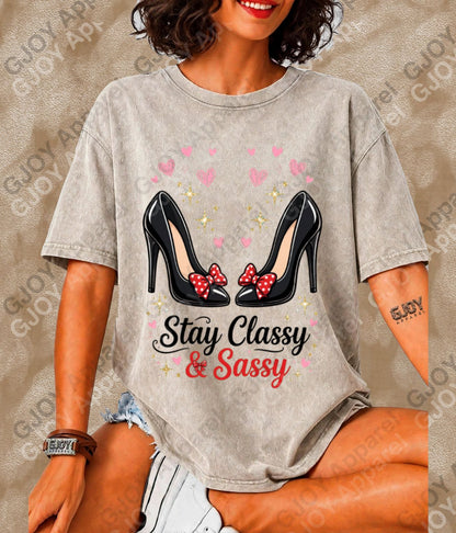 Stay Classy and Sassy - Vintage Acid Wash T-Shirt | Stylish Unisex Oversized Graphic Tee