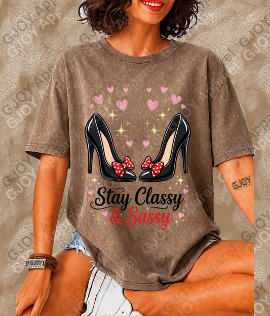 Stay Classy and Sassy - Vintage Acid Wash T-Shirt | Stylish Unisex Oversized Graphic Tee
